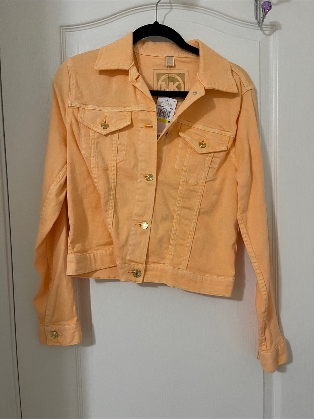 Michael Kors orange jean jacket size medium NWT